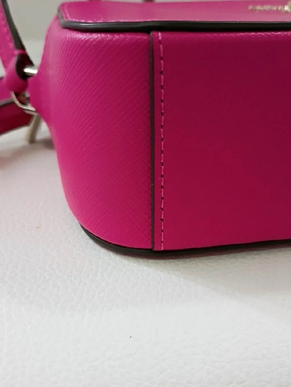 Kate Spade Staci Mini Saffiano Leather Hot Pink Crossbody Camera Bag